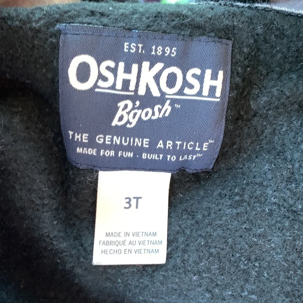OshKosh B'gosh Black Zip Up Sweatshirt Jacket sz 3T